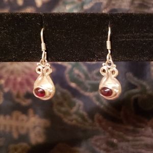 NWOT SS and Garnet Earrings